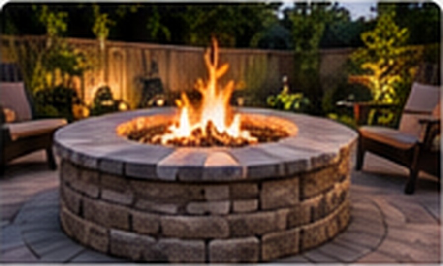 Custom firepit and paver patio in Jacksonville, Florida
